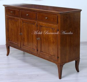 Classic Venetian style solid walnut sideboard with saber legs